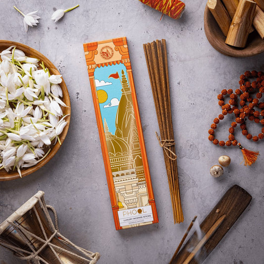 Phool Kashi Vishwanath Sandalwood Incense Sticks / Agarbatti : 1 pack (20 pieces)
