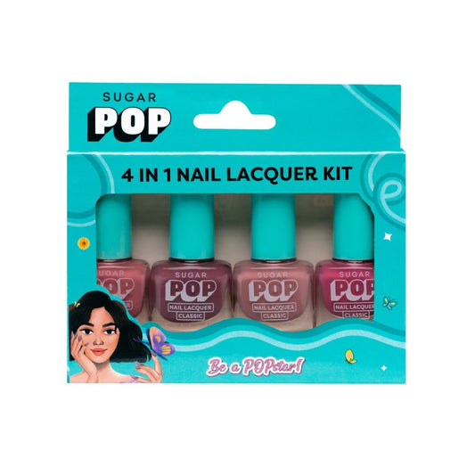 SUGAR POP 4-in-1 Nail Paint Kit (01 Nude Nectar) : 1 set (4 pieces)