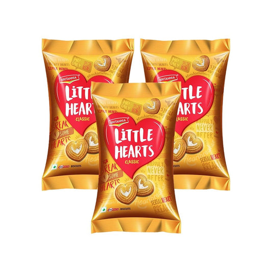 Britannia Little Hearts Classic Crunch Biscuit - Pack of 3 : 3 x 75 g