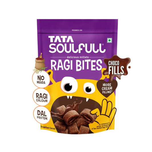 Tata Soulfull Ragi Bites Choco Fills, No Maida, Breakfast Cereal : 500 g