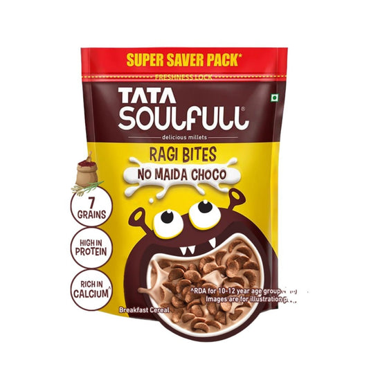 Tata Soulfull Ragi Bites Choco 7 Grains Kids Breakfast Cereal (No Maida) : 1.2 kg