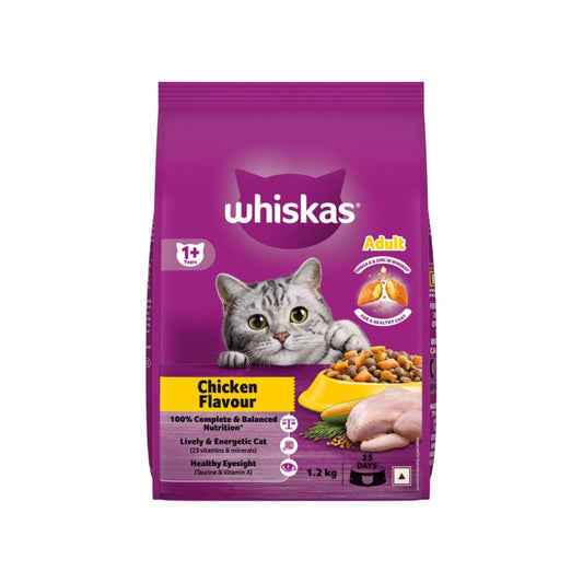Whiskas Adult Dry Cat Food -Chicken Flavour (1+ Years) : 1.2 kg