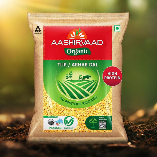 Aashirvaad 100% Organic Arhar Dal /Tur Dal : 1 kg