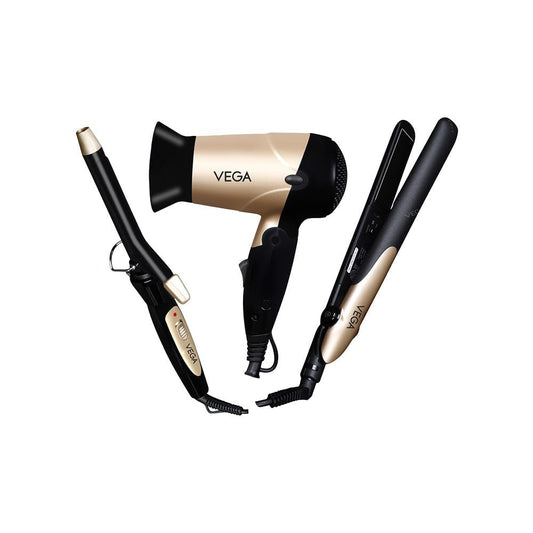 Vega Miss Versatile Hair Styling Kit, VHSS-03 (Black, 1000W) : 3 pieces