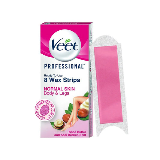 Veet Professional Ready-to-use Normal Skin Wax Strips : 1 pack (8 pieces)