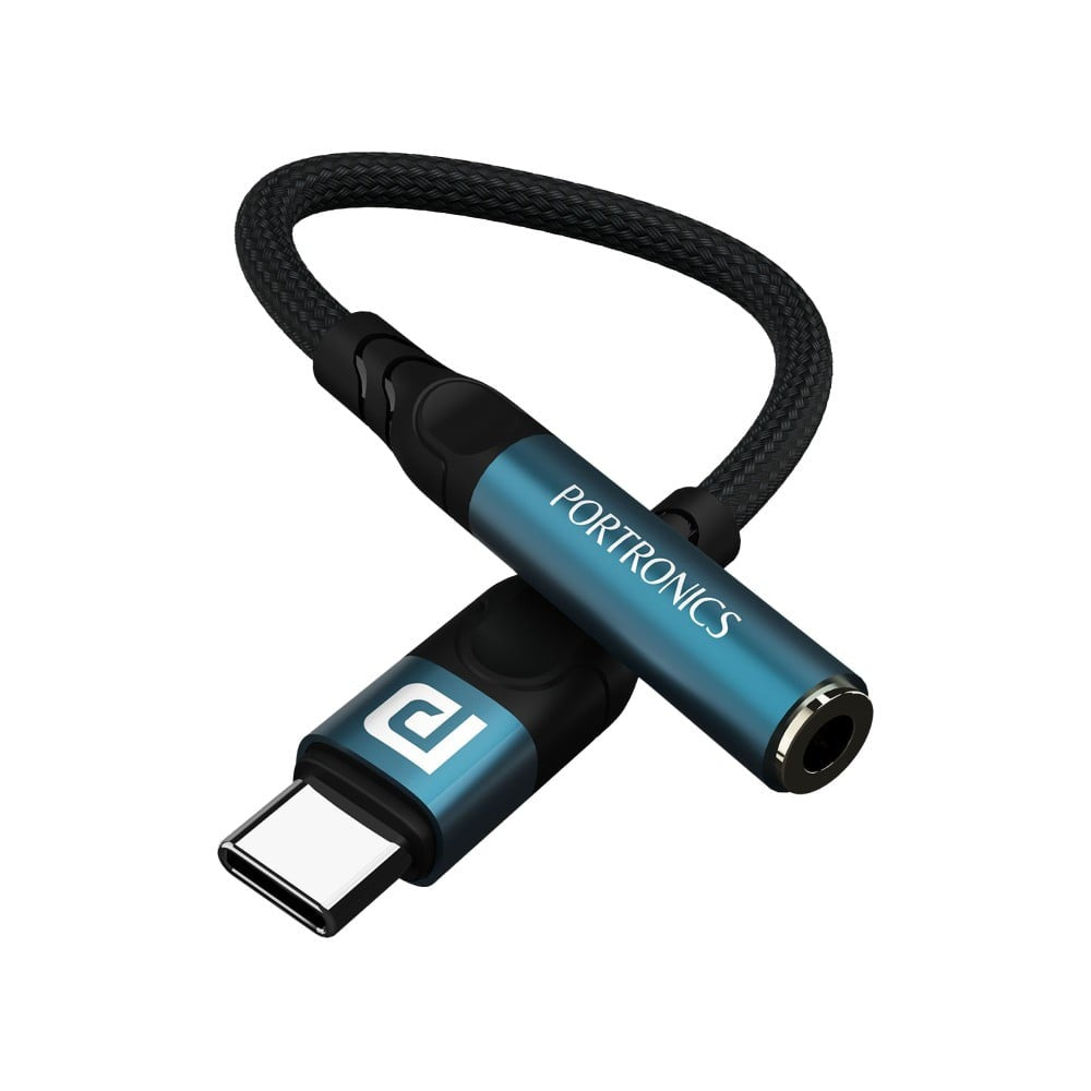 Portronics iKonnect C Pro Type C to 3.5 mm Audio Jack OTG Converter (Black) : 1 unit