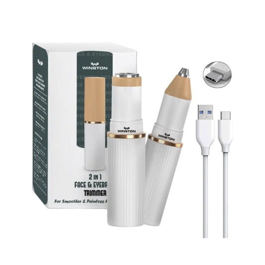 Winston 2 In 1 Face & Eyebrow Trimmer for Women (White) : 1 unit