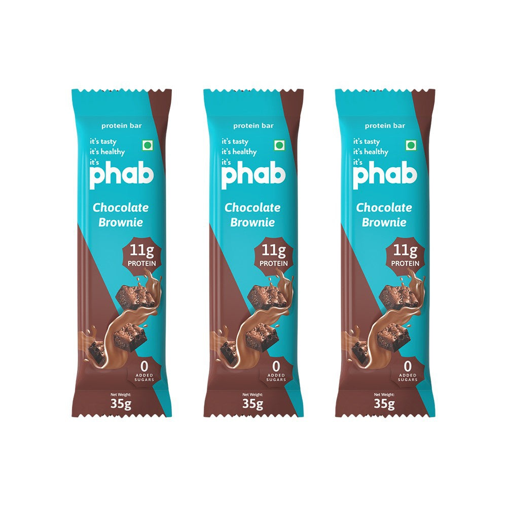 Phab 11g Protein Bar - Chocolate Brownie (High Fibre & No Added Sugar) : 3 x 35 g