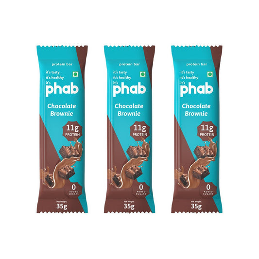 Phab 11g Protein Bar - Chocolate Brownie (High Fibre & No Added Sugar) : 3 x 35 g