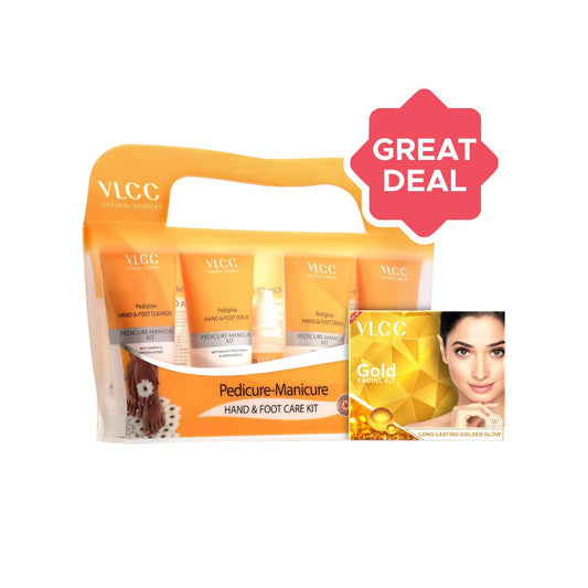VLCC Gold Facial Kit + Manicure & Pedicure Kit Combo : 60 g + 150 g + 60 ml