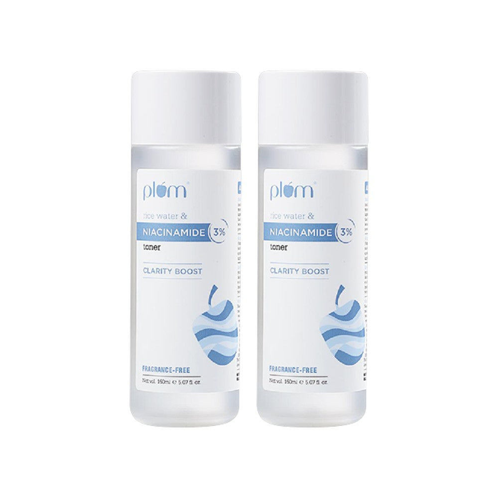 Plum 3% Niacinamide Toner with Rice Water - Pack of 2 : 2 x 150 ml
