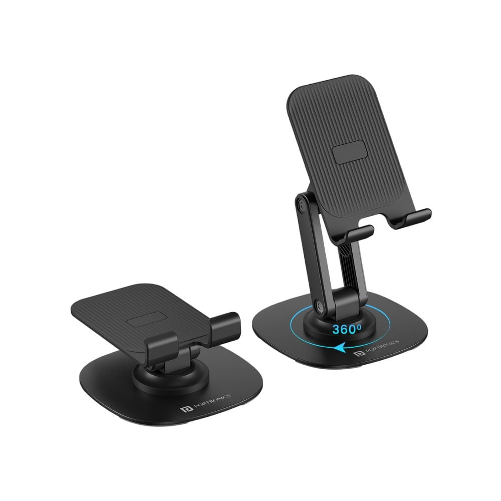 Portronics Mobot III Mobile Stand (Black) : 1 unit