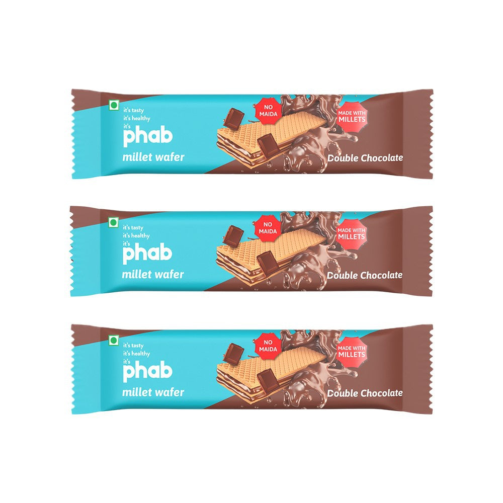 Phab Double Chocolate Millet Wafer : 3 x 30 g