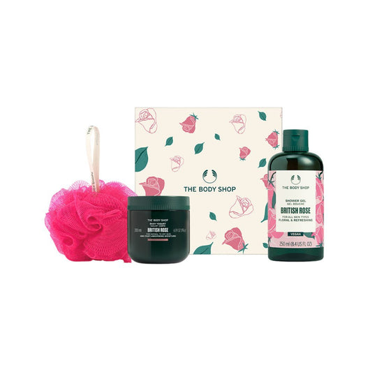 The Body Shop British Rose Showering Delight Gift Set : 1 set