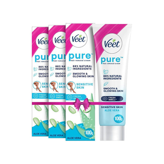 Veet Pure Hair Removal Cream (Sensitive Skin) : 1 pack (3 x 100 g)