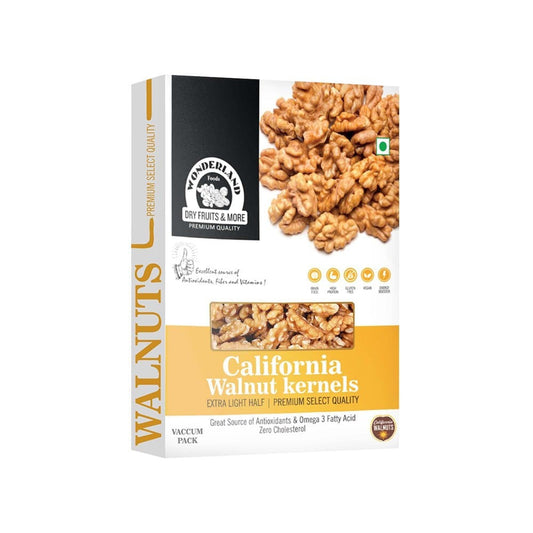 Wonderland Foods California Walnut Kernels (Akhrot Giri) Extra Light Halves : 200 g