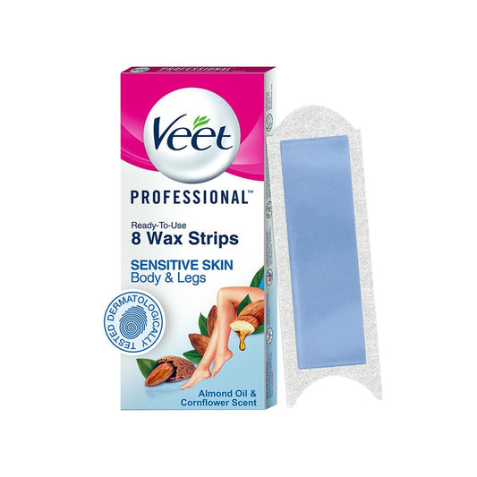 Veet Professional Wax Strips (For Sensitive Skin) : 1 pack (8 pieces)