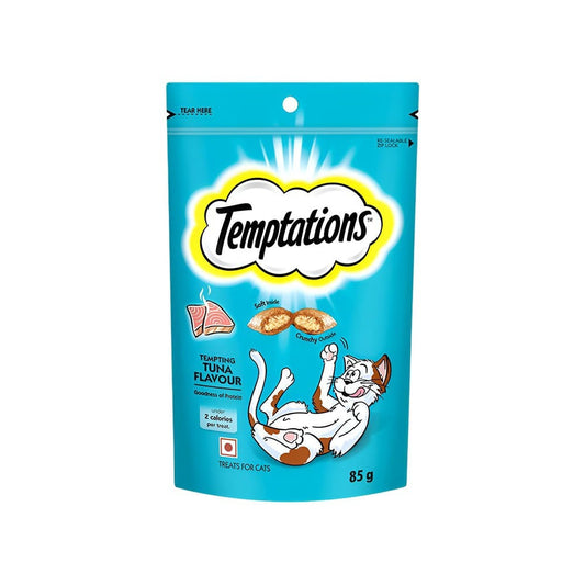 Temptations Tempting Tuna Flavour Cream Filled Crunchy Cat Treat : 85 g