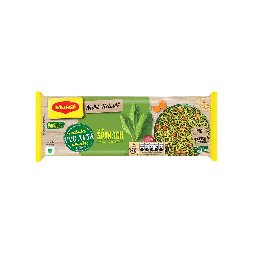 Maggi Nutri-licious Masala Veg Atta Instant Noodles with Spinach : 290 g