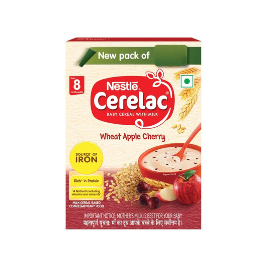 Nestle Cerelac With Milk, Wheat Apple Cherry Baby Cereal (From 8 to 24 Months) : 300 g