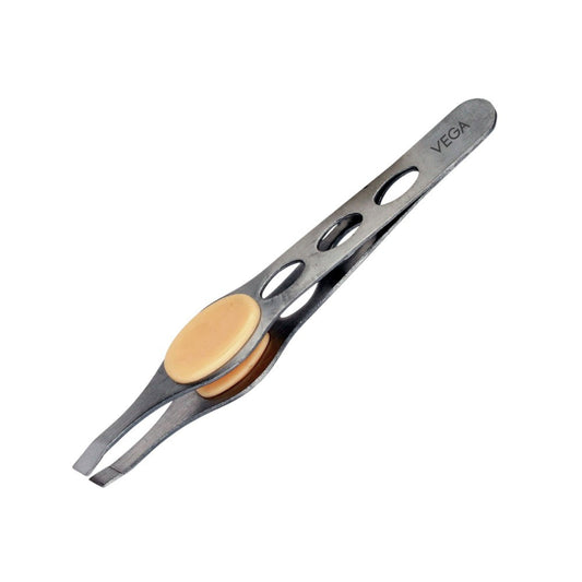 Vega Rubber Grip Tweezer (Square Tip) : 1 piece