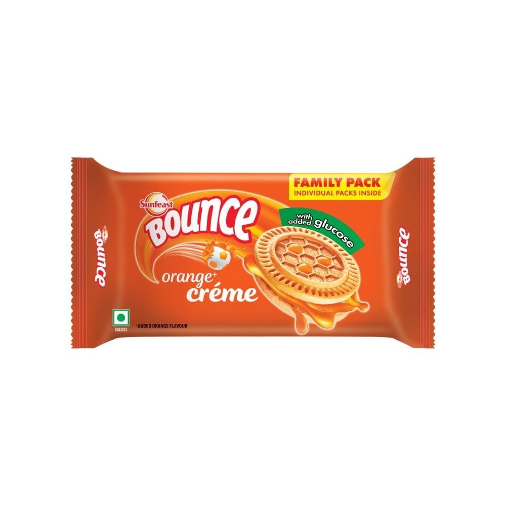Sunfeast Bounce Orange Cream Biscuits : 372 g