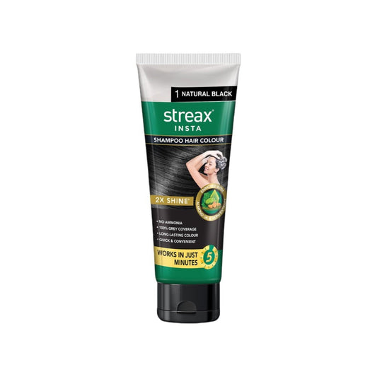 Streax Insta Shampoo Hair Colour (Natural Black) : 1 pack