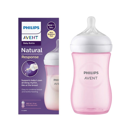 Philips Avent Natural Feeding Bottle 1+ Months (Pink) : 1 piece