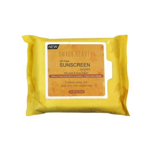 Swiss Beauty Oil Free Sunscreen Wipes (with Apple & Honey Extract) : 1 pack (25 pieces)