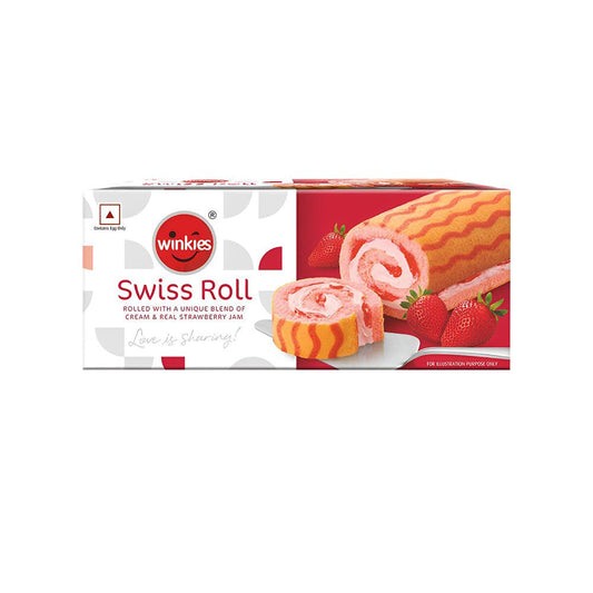 Winkies Strawberry Swiss Roll : 185 g