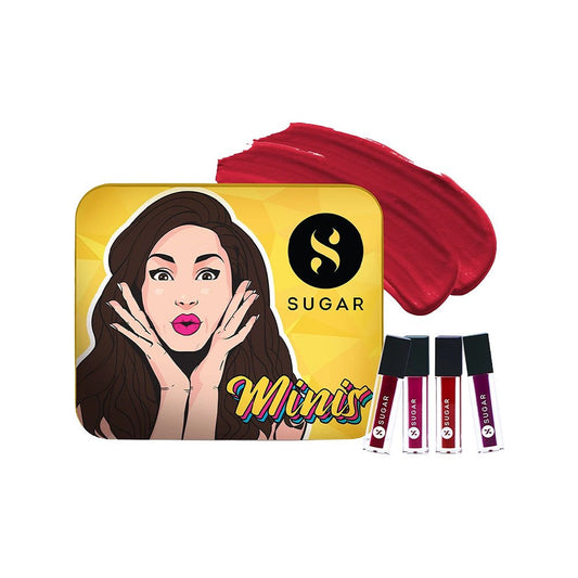 SUGAR Cosmetics Smudge Me Not Mini Liquid Lipstick Kit (Bold) : 1 pack (4 pieces)