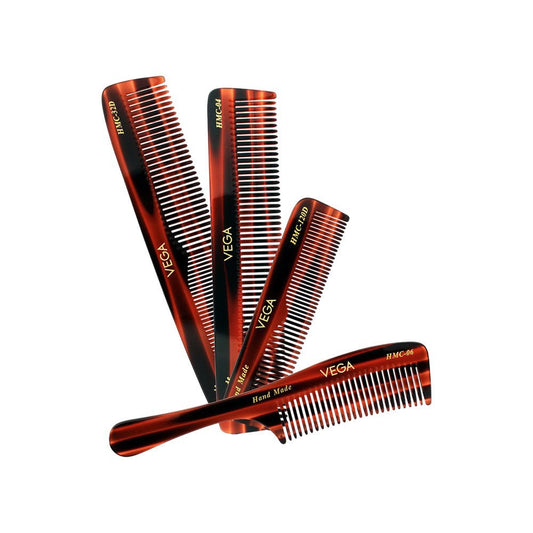 Vega Hand Made Hair Comb (Brown) : 1 pack (4 pieces)