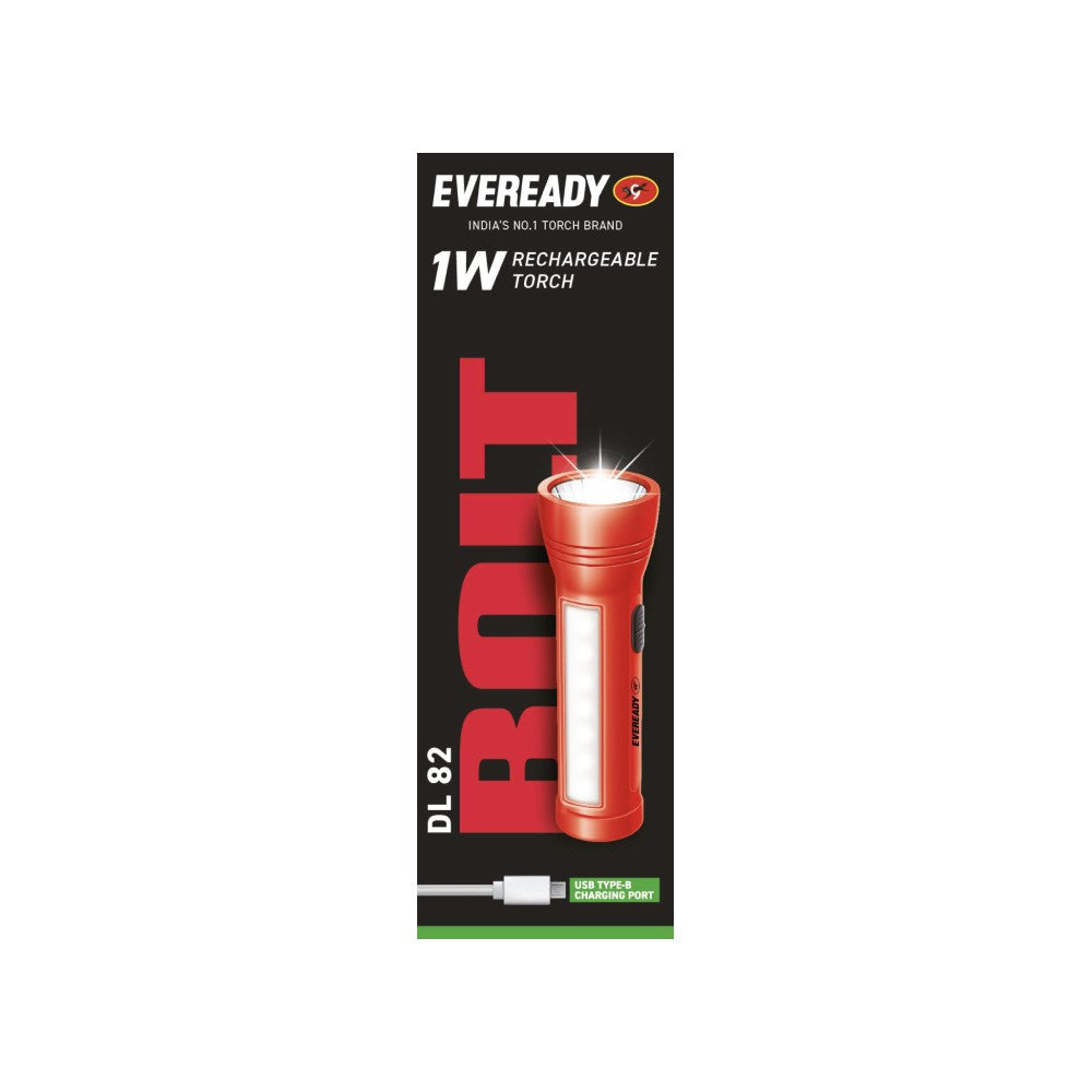 Eveready DigiLED Bolt Rechargeable 1W Torch (Bright White) : 1 unit