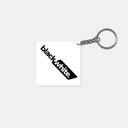 Black White: Printed Square Keychain - Prithvi Enterprises