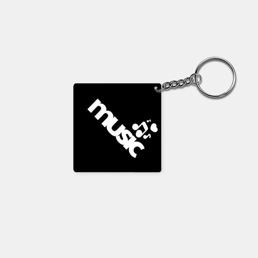 Music: Printed Square Keychain - Prithvi Enterprises