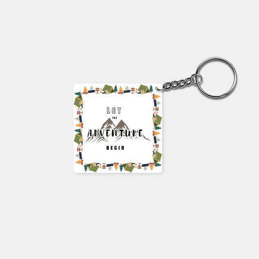 Let the Adventure Begin: Printed Square Keychain - Prithvi Enterprises