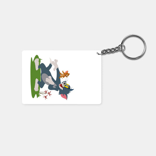 Tom and Jerry: "Happy!!!" Printed Rectangle Keychain