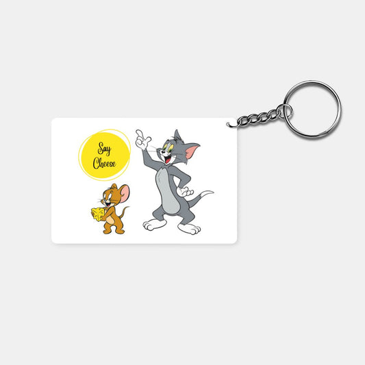 Tom and Jerry- Say Cheese: Printed Rectangle Keychain