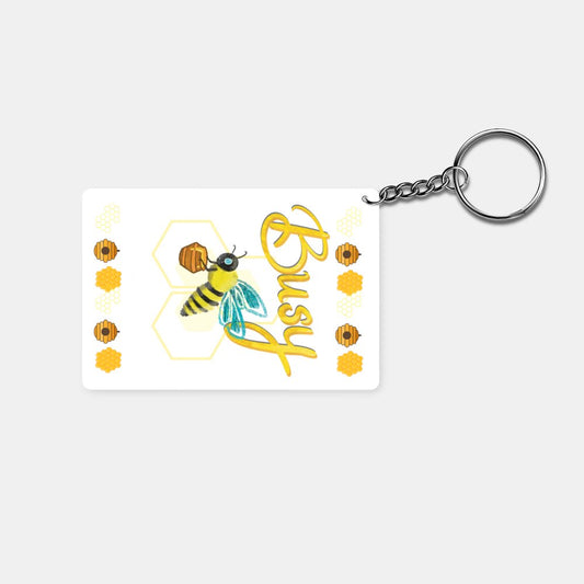 Busy Bee: Printed Rectangle Keychain - Prithvi Enterprises