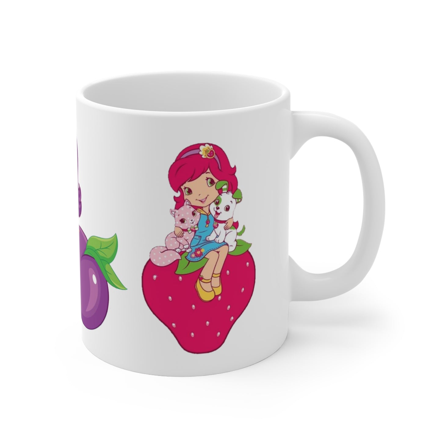 Strawberry Shortcake - Orange, Plum, and Strawberry Printed Ceramic Mug