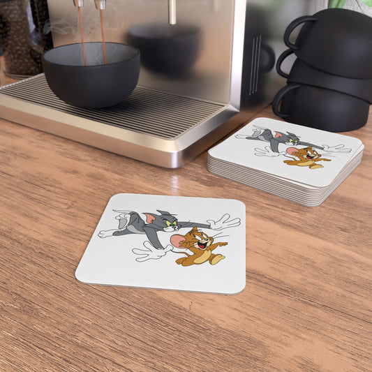 You are the Tom to my Jerry: Printed Square Coaster Set (Set of 2)