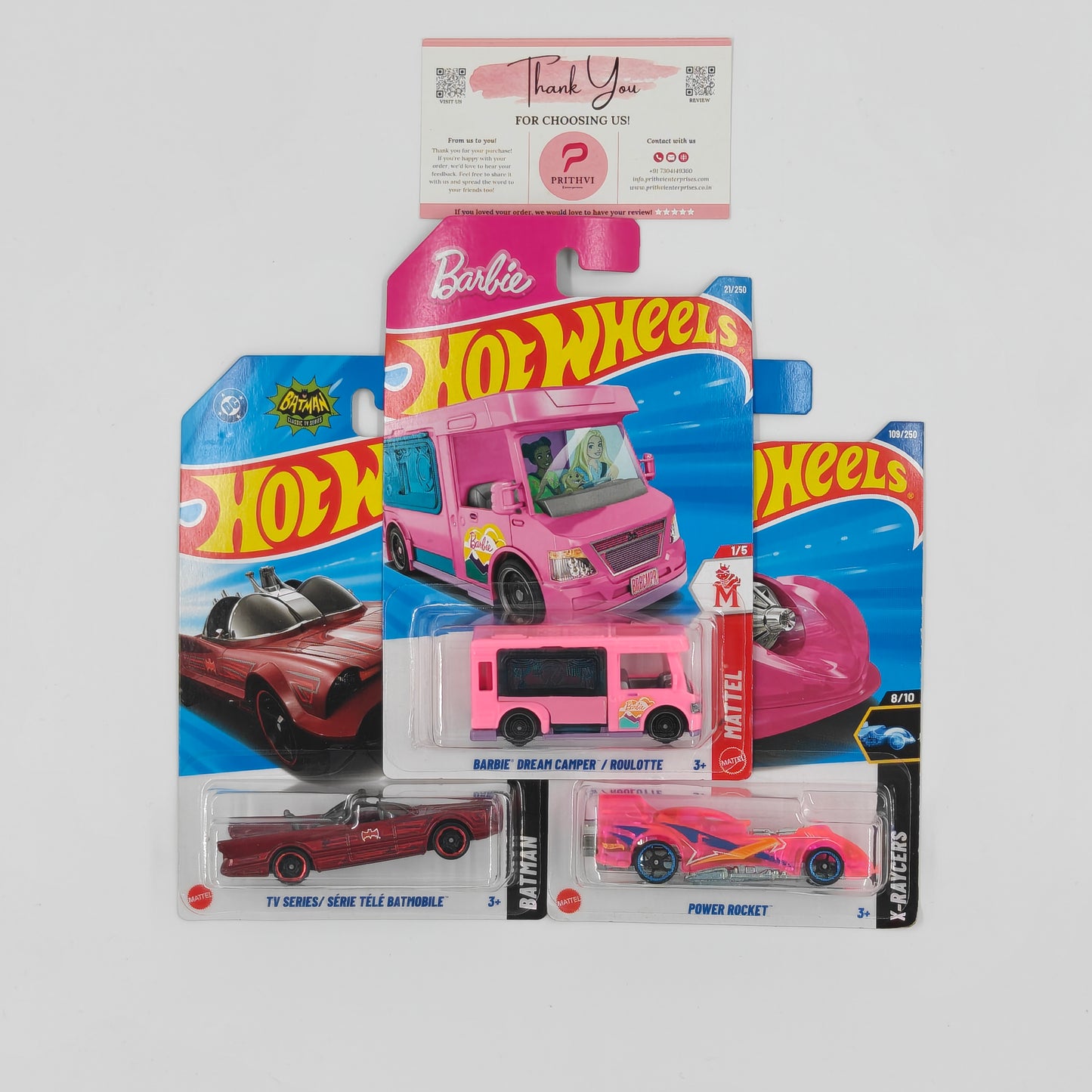 Barbie Dream Camper / Roulotte, TV Series / Série Télé Batmobile & Power Rocket by Mattel – Hot Wheels Bundle