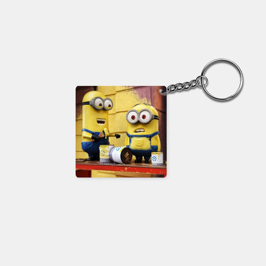 Minions - Let's Paint the Wall: Printed Square Keychain - Prithvi Enterprises