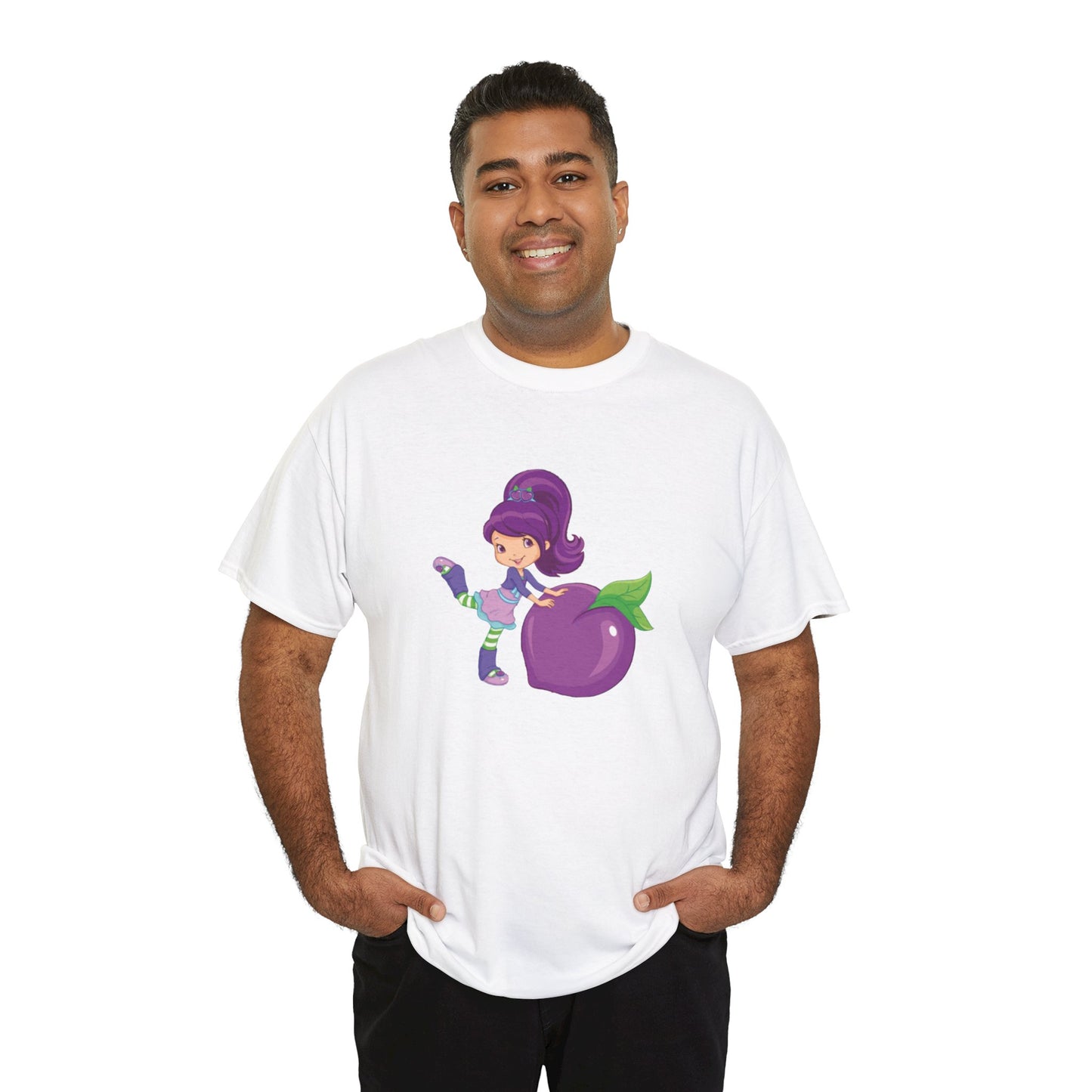 Strawberry Shortcake - Plum Printed T-shirt - White Round Neck Cotton