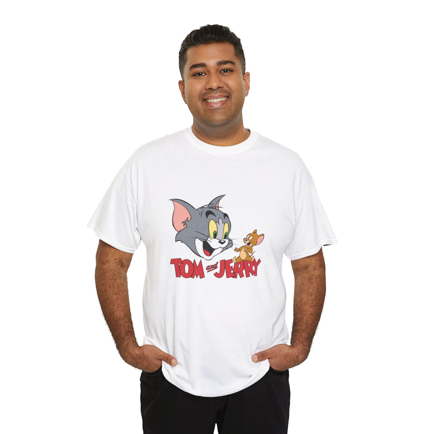 Tom and Jerry Printed T-shirt - White Round Neck Cotton