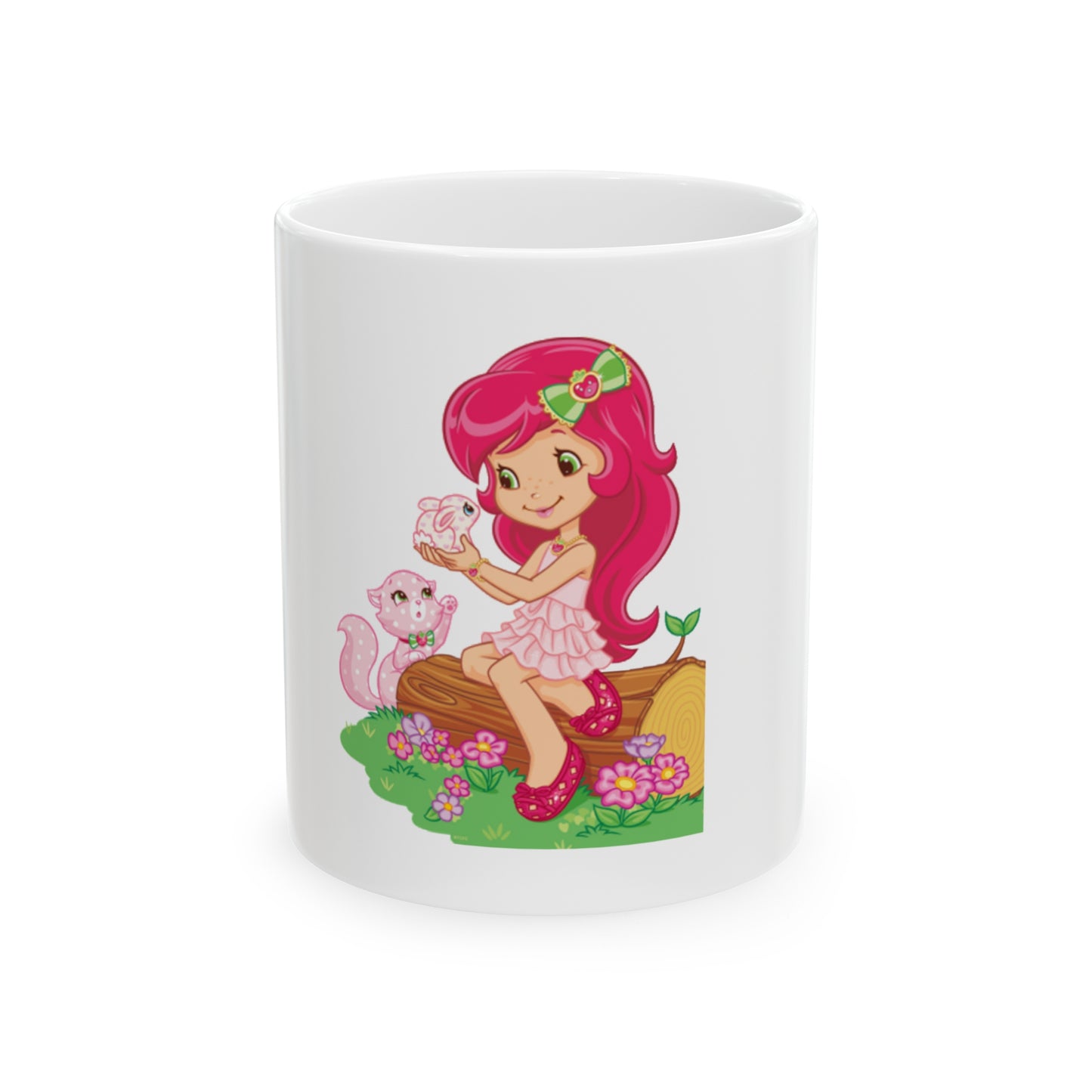 Strawberry Shortcake - Playing with Custard and Pupcake: Printed Ceramic Pen Stand (11oz)