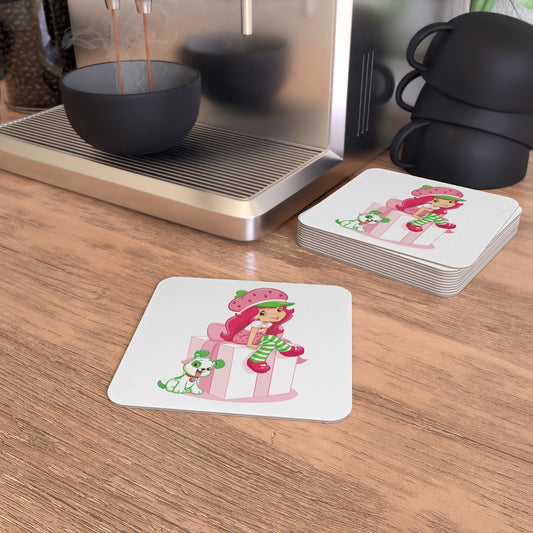 Strawberry Shortcake and Pupcake: Printed Square Coaster Set (Set of 2)