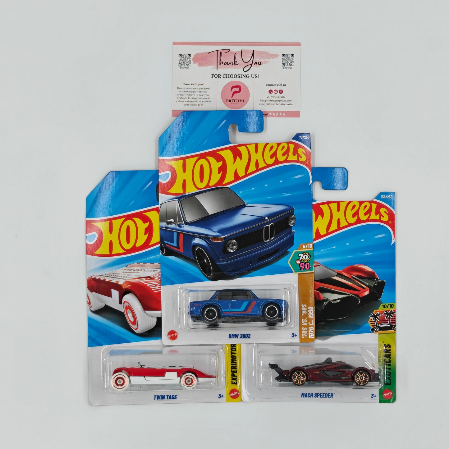 BMW 2002, Twin Tags & Mach Speeder by Mattel – Hot Wheels Bundle