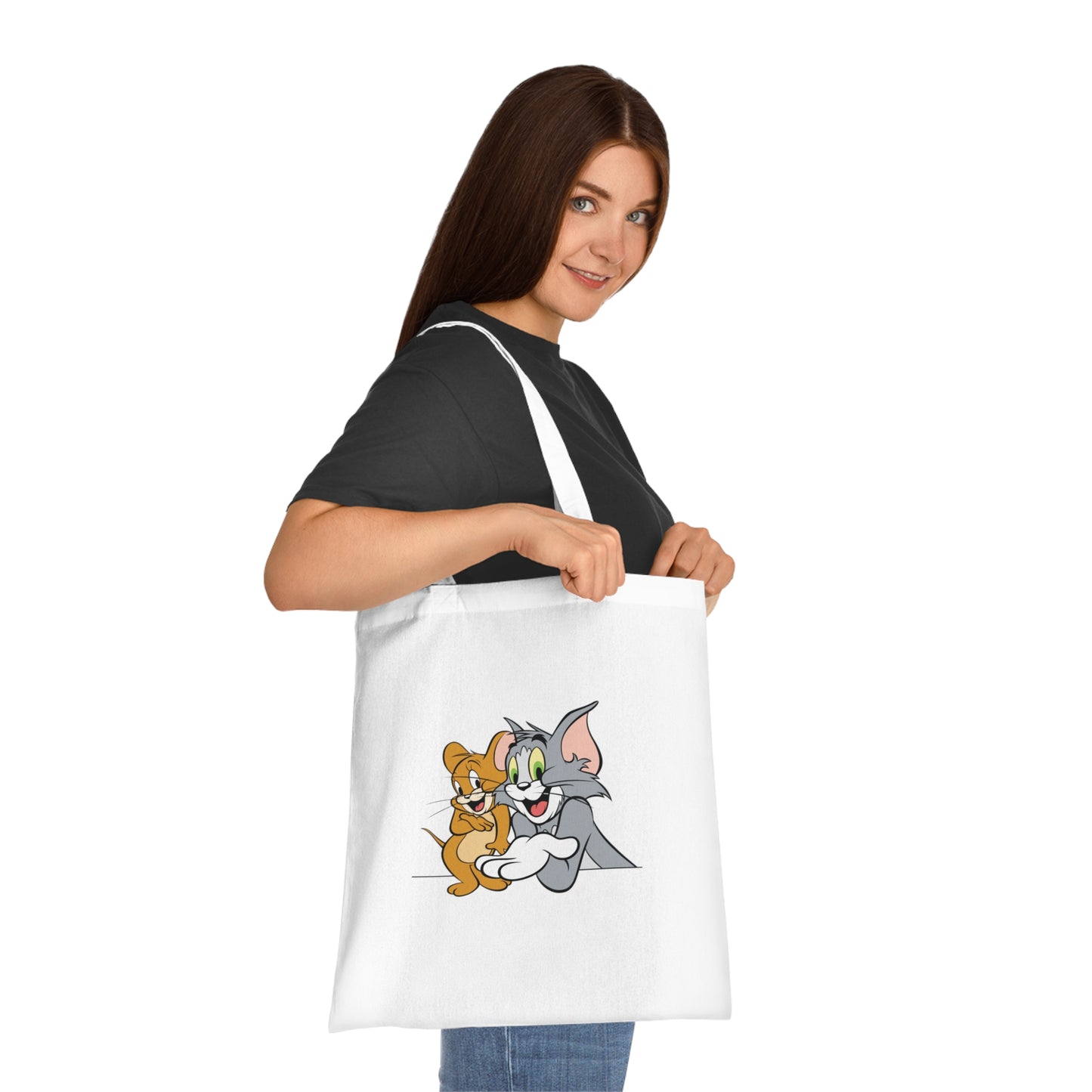 You are the Jerry to my Tom: Printed Canvas Tote Bag