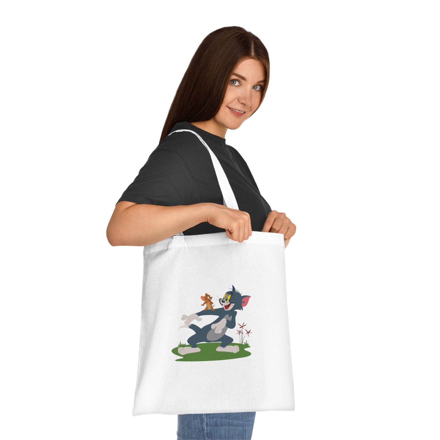 Tom and Jerry- Happy!!!: Printed Tote Bag